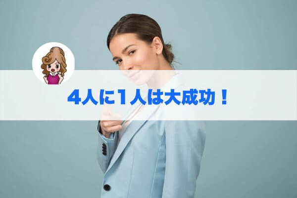 4人に1人は成功