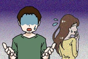 ショックを受ける男性