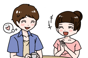 結婚相談所 楽しそうに会話する男女