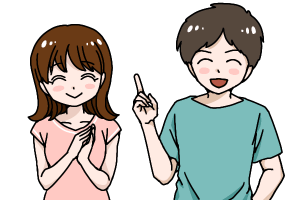 結婚相談所　楽しく会話する男女