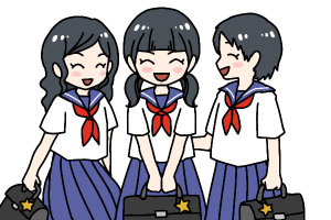 結婚相談所　親友と話す女学生
