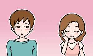 結婚相談所　透けた服の女性を見て妄想する男性