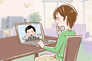 ネットで婚活する女性