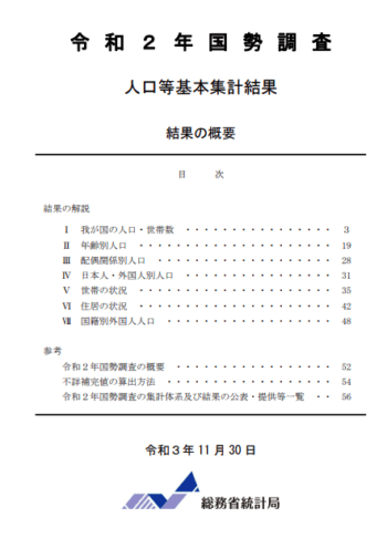令和2年国勢調査表紙